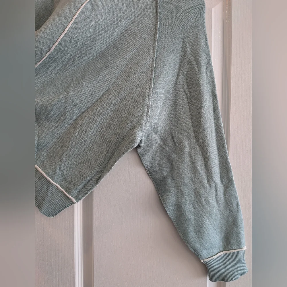 Anthropologie Pilcro Oaklyn Cozy Crew-Neck Green Oversized Sweatshirt Size M NWT - Picture 14 of 16
